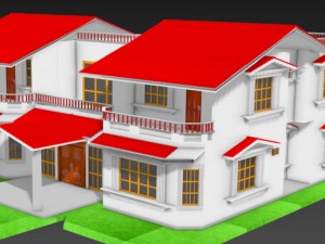 duplex house 3Dモデル