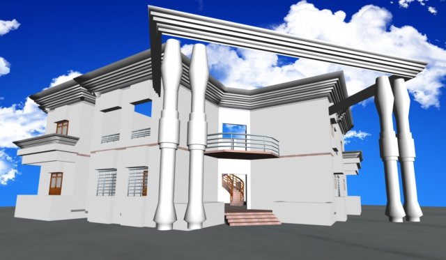 duplex house Model 3D .c4d .max .obj .3ds .fbx .stl .blend 
