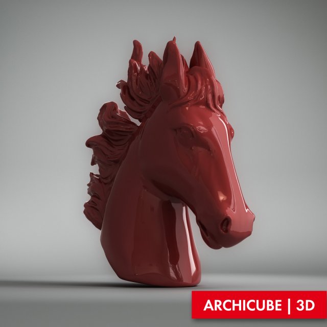 decorative horse head 3D Модель .c4d .max .obj .3ds .fbx .stl .blend 