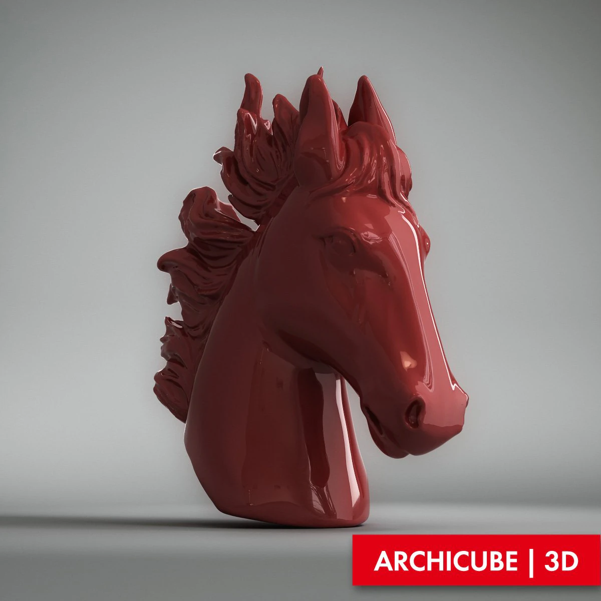 decorative horse head 3D Model .c4d .max .obj .3ds .fbx .stl .blend 