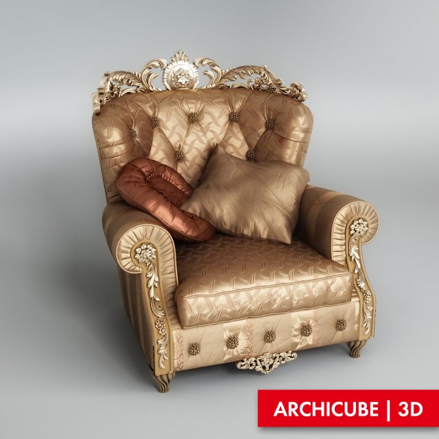 armchair 3D Model .c4d .max .obj .3ds .fbx .stl .blend 
