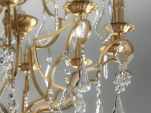chandelier luster ceiling lamp bulb light Model 3D