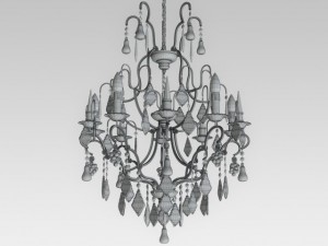 chandelier luster ceiling lamp bulb light Model 3D