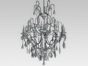 chandelier luster ceiling lamp bulb light Model 3D