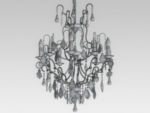 chandelier luster ceiling lamp bulb light Model 3D