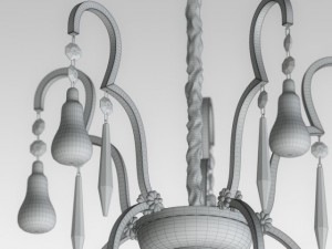 chandelier luster ceiling lamp bulb light Model 3D