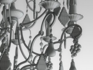 chandelier luster ceiling lamp bulb light Model 3D