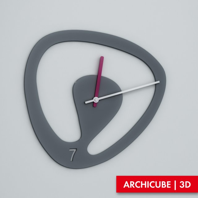 wall clock Model 3D .c4d .max .obj .3ds .fbx .stl .blend 