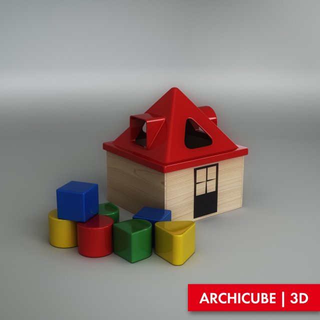 toy house 3D Model .c4d .max .obj .3ds .fbx .stl .blend 