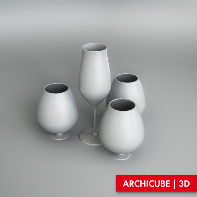 vase set 3D Model .c4d .max .obj .3ds .fbx .stl .blend 