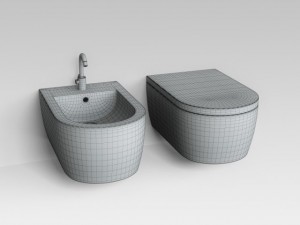 wallmounted wc  bidet Modello 3D