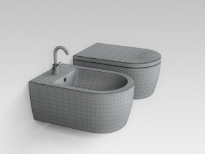 wallmounted wc  bidet Modello 3D