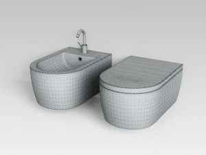 wallmounted wc  bidet 3D Model