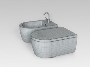 wallmounted wc  bidet Modello 3D