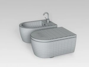 wallmounted wc  bidet 3D Model
