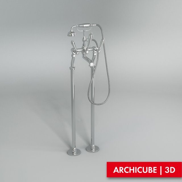 bath mixer 02 3D Model .c4d .max .obj .3ds .fbx .stl .blend 