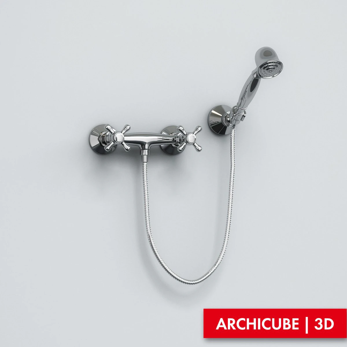 손 샤워기 02 3D 모델 .c4d .max .obj .3ds .fbx .stl .blend 