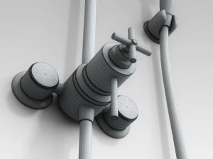 샤워 믹서 3D 모델