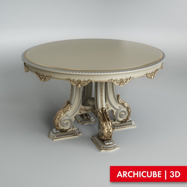 classic round table Modello 3D .c4d .max .obj .3ds .fbx .stl .blend 