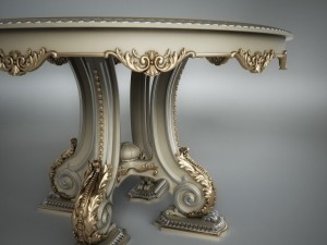 classic round table Modello 3D