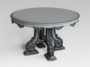 classic round table Modello 3D