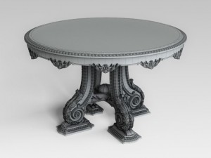 classic round table Modello 3D