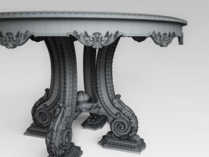 classic round table Modello 3D