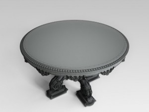 classic round table Modello 3D