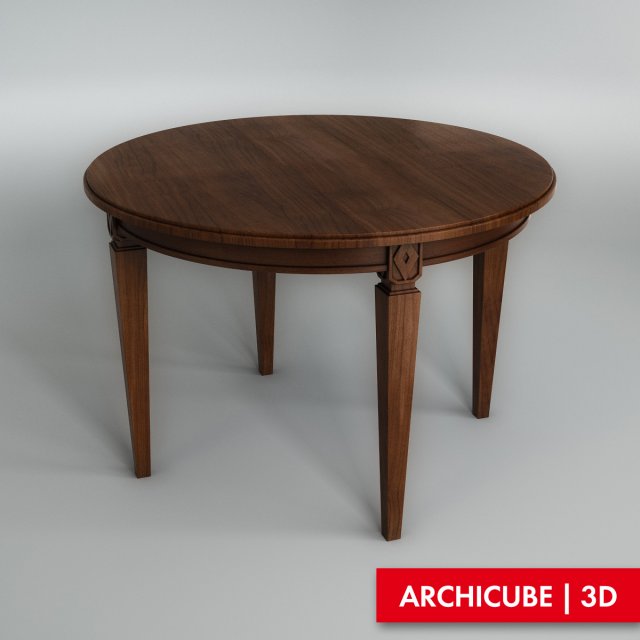 round table 002 3D Model .c4d .max .obj .3ds .fbx .stl .blend 