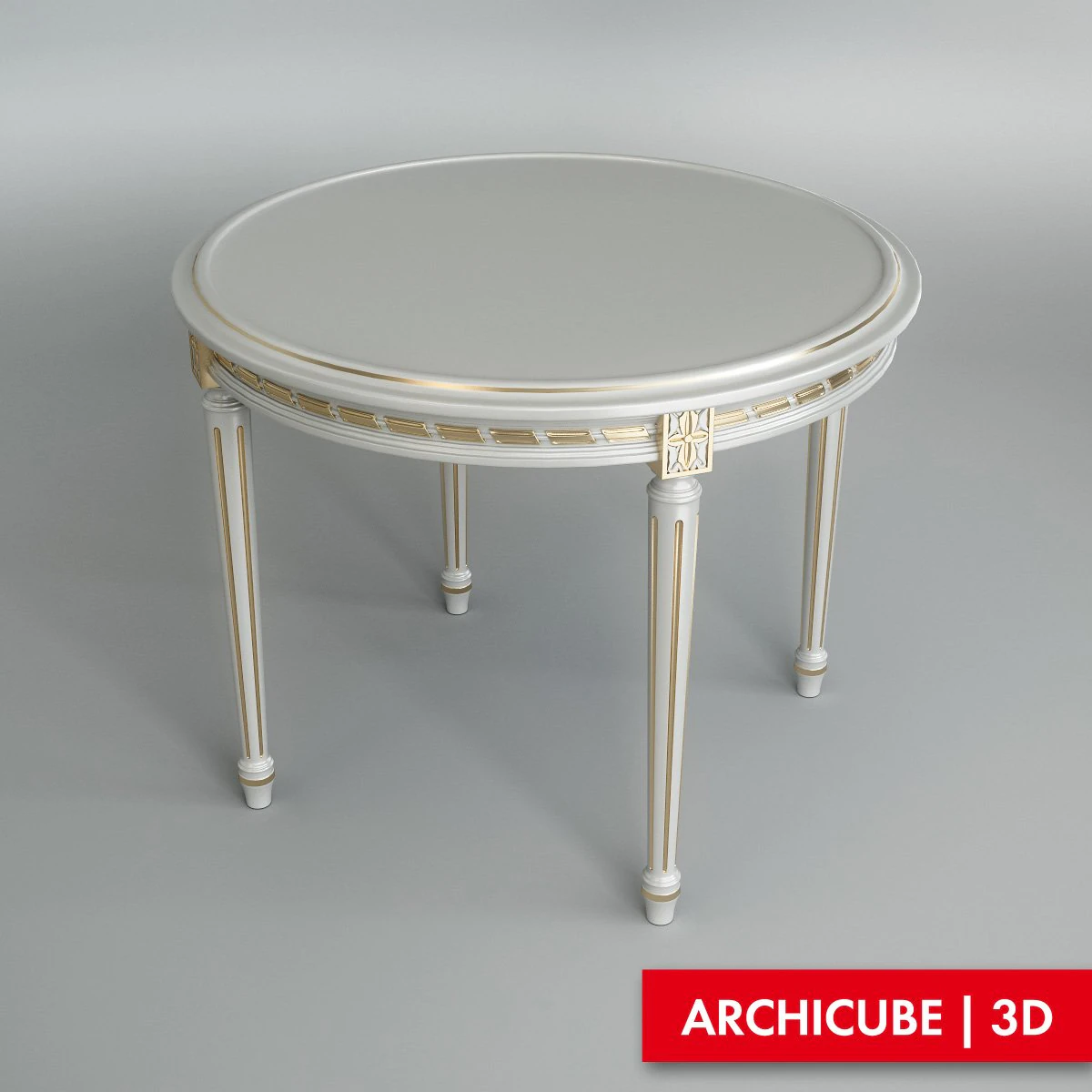white dining table 3D Model .c4d .max .obj .3ds .fbx .stl .blend 