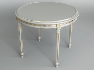 white dining table Modèle 3D