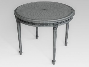 white dining table 3D Model