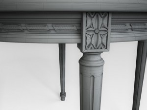 white dining table 3D Model