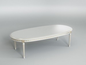 white dining table 002 Modello 3D