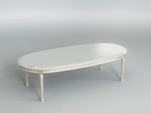 white dining table 002 3D Model