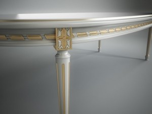white dining table 002 Modello 3D