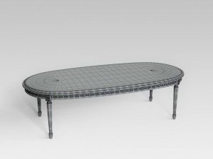 white dining table 002 Modello 3D