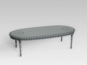 white dining table 002 3D Model