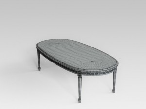 white dining table 002 Modello 3D
