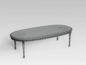 white dining table 002 3D Model