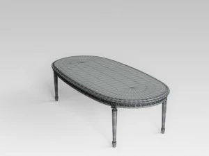 white dining table 002 3D Model