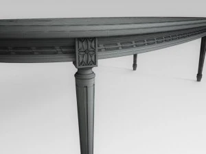 white dining table 002 3D Model