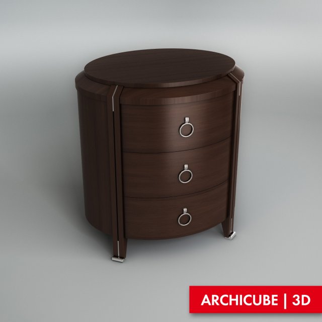 round bedside table 3D Model .c4d .max .obj .3ds .fbx .stl .blend 