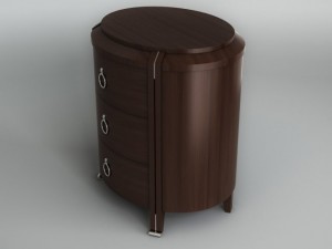 round bedside table 3D Model