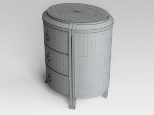 round bedside table 3D Model