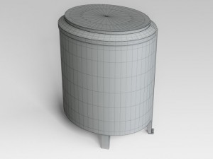 round bedside table 3D Model