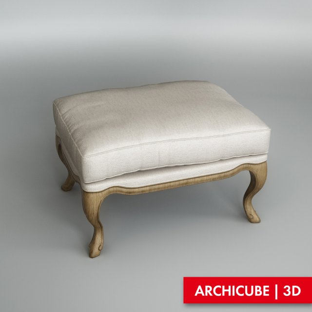 ottoman 3D Model .c4d .max .obj .3ds .fbx .stl .blend 