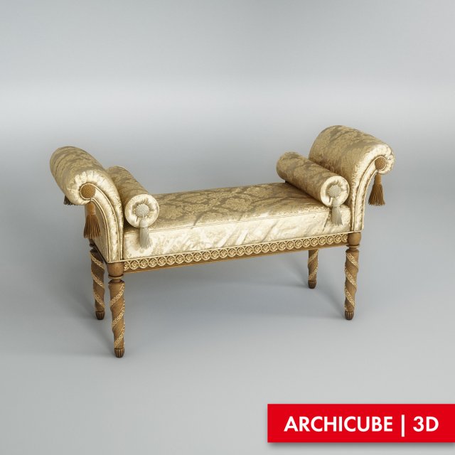 classic bench 002 3D 模型 .c4d .max .obj .3ds .fbx .stl .blend 