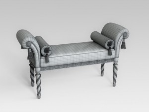 classic bench 002 3D 模型