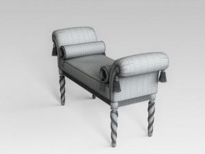 classic bench 002 3D 模型